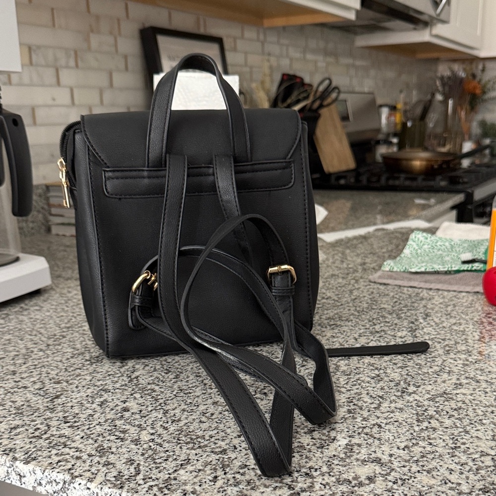 Chic Black Leather Backpack - image 2